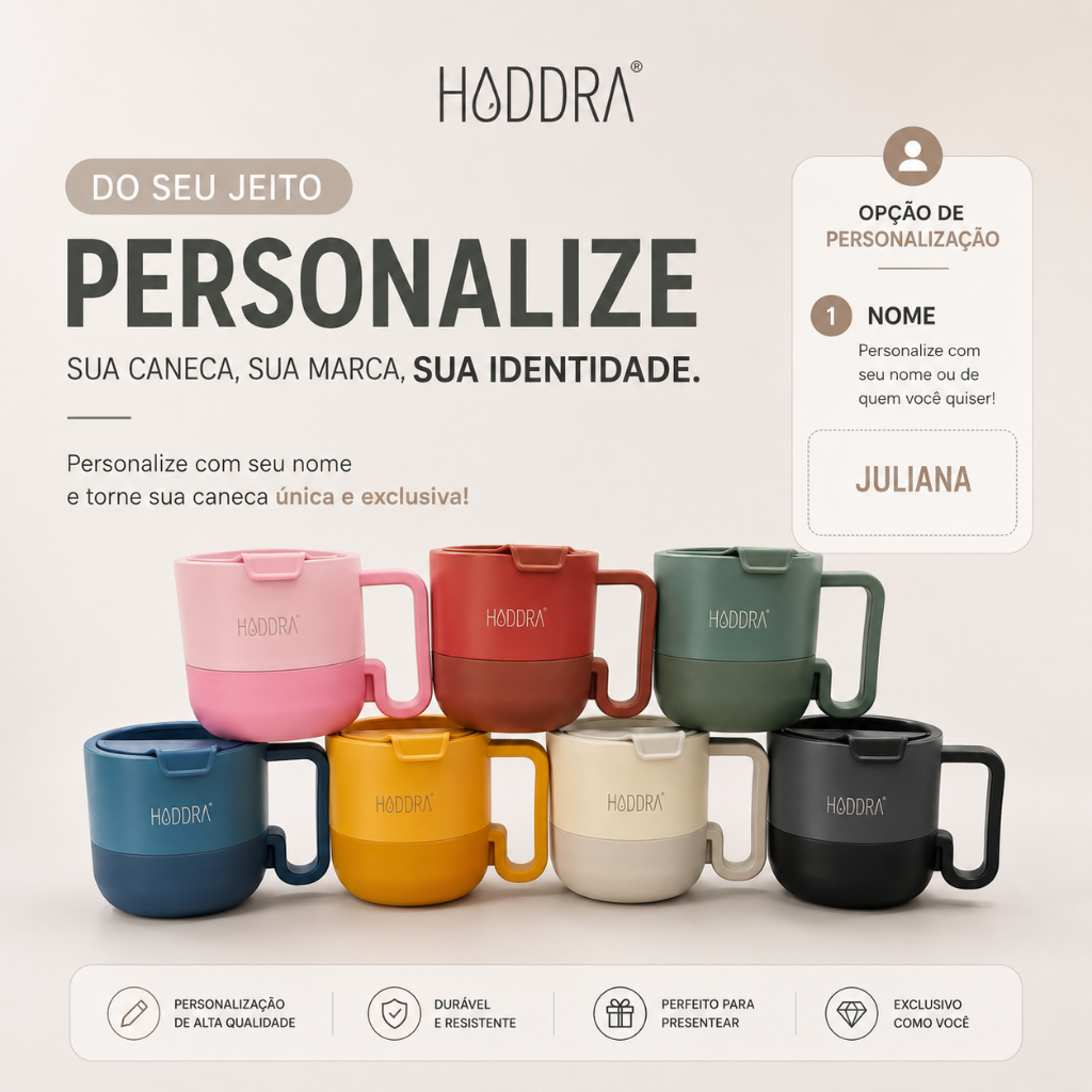 Copo Térmico Caneca Mug 500ml Personalizado Inox com Tampa e Alça Café Chá Viagem Retrô Coloridos