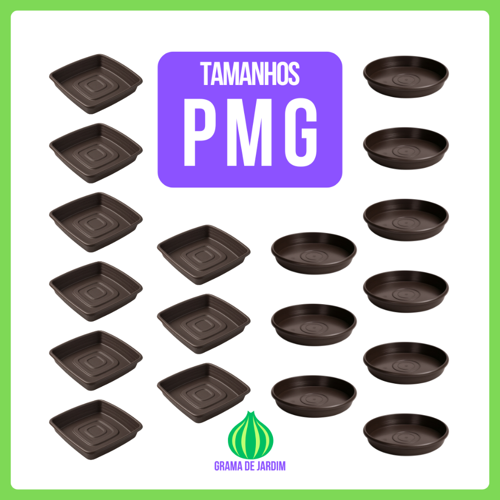 Kit Prato para Vaso Preto Formatos Tamanhos P M G Preto Plastico Pratinho Vaso Planta Flores