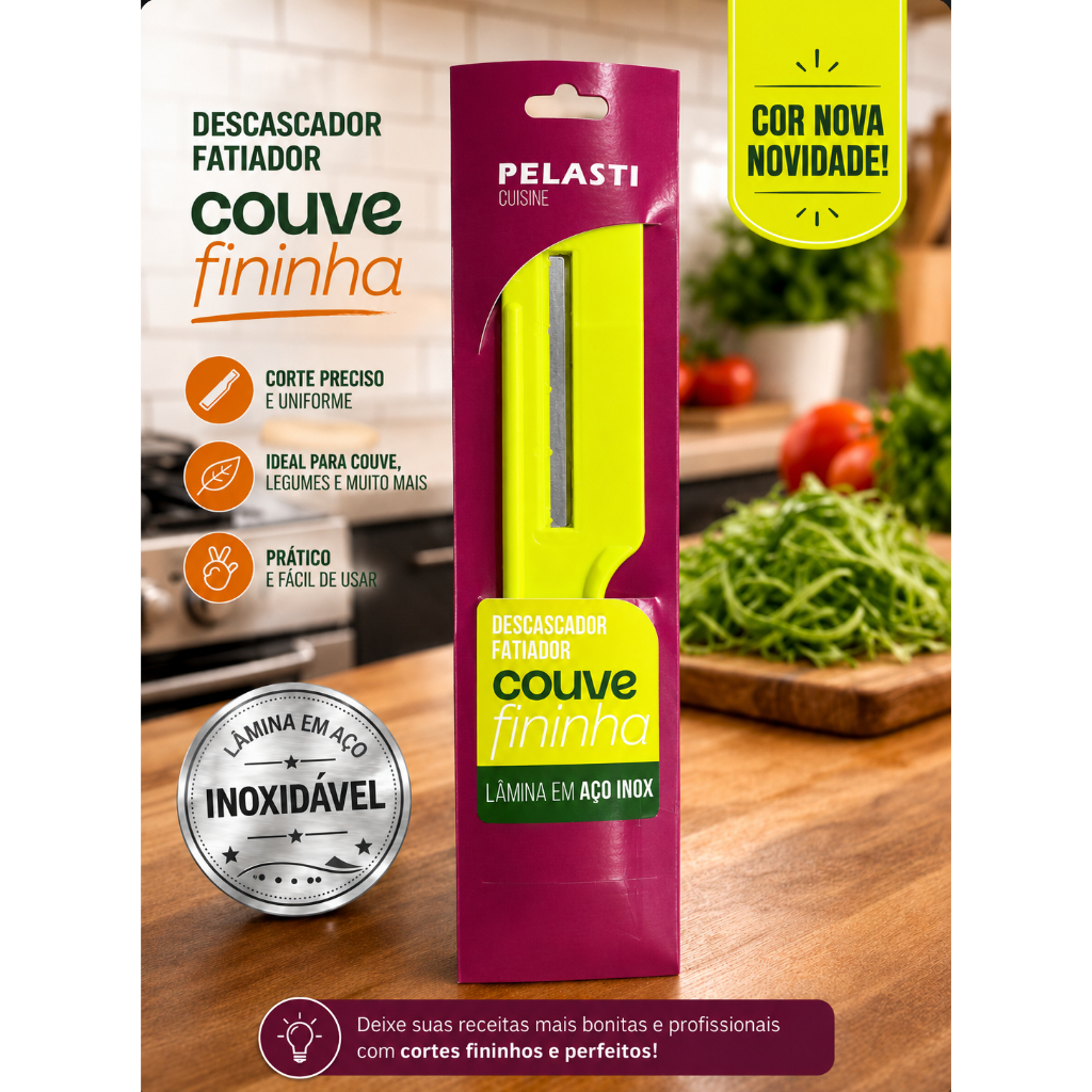 Fatiador/Descascador  de Couve - Pelasti (Lâmina em Aço Inoxidável)