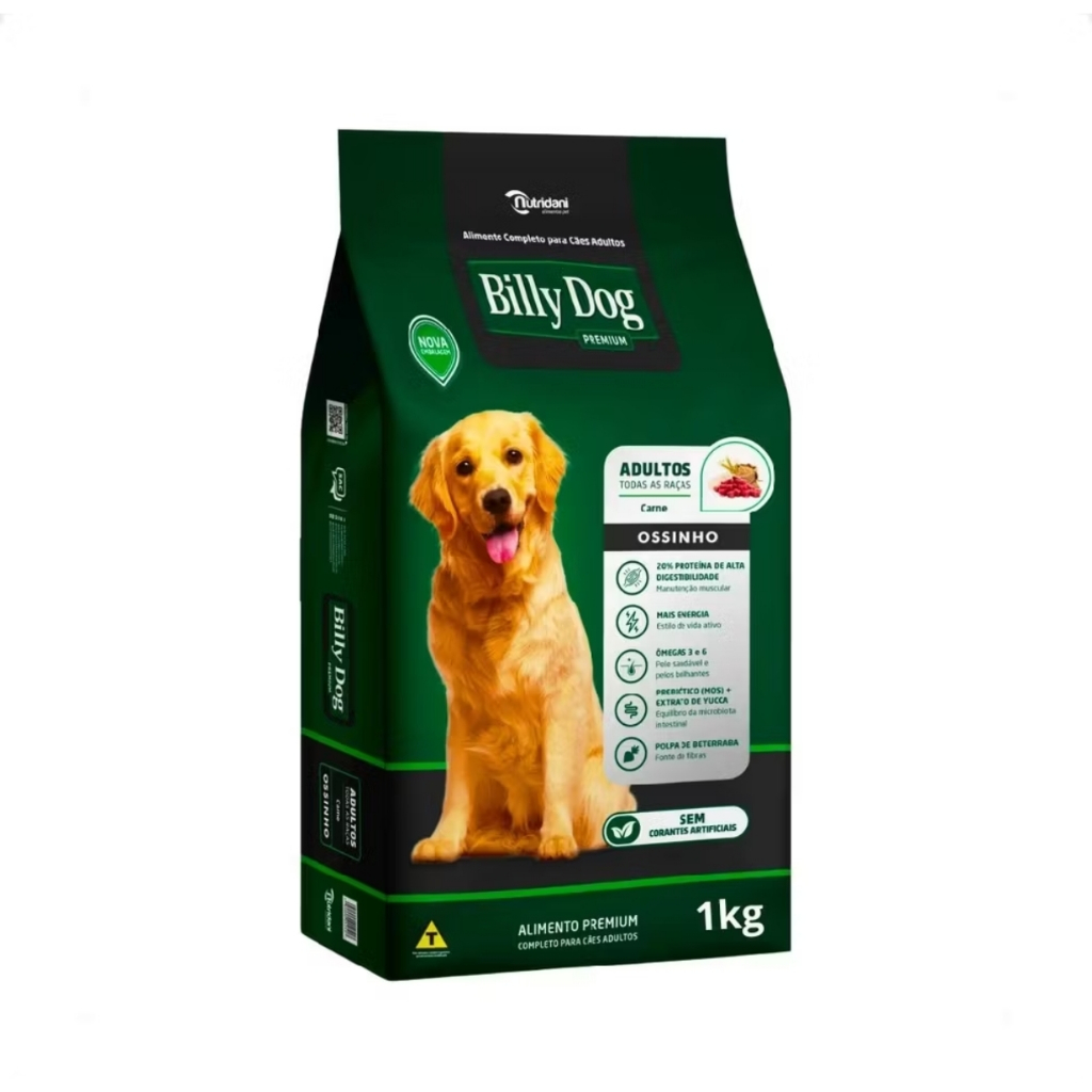Ração Pet Billy Dog Premium OSSINHO Carne Frango 15KG ORIGINAL