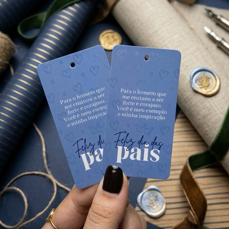 Tag “Feliz dia dos Pais” | Papelaria para Presente | Tag de Presente | Papelaria de Luxo