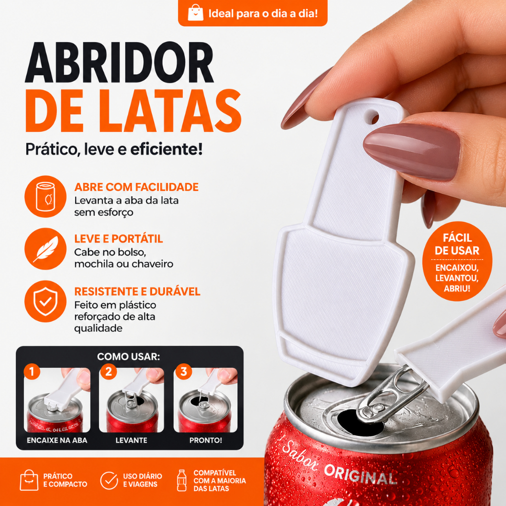 Chaveiro Abridor de Lata Salva Unha em Gel Formato Esmalte | Unitário ou Kit