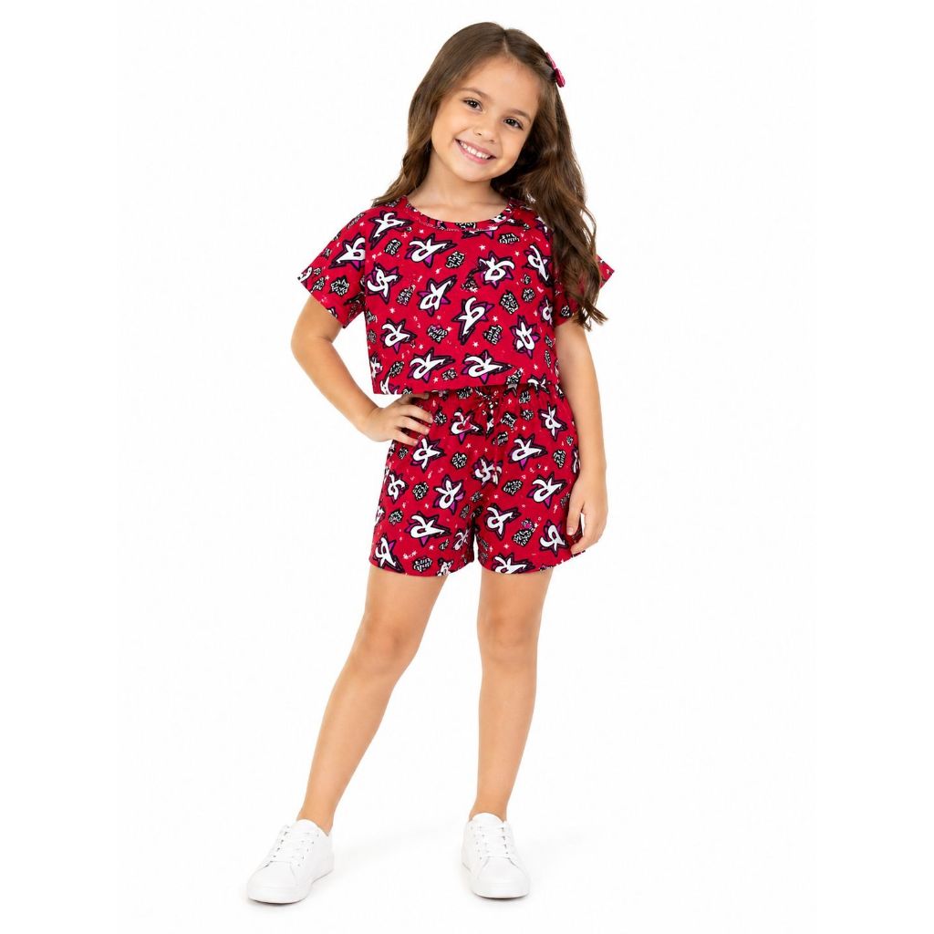 Conjunto Infantil menina Emily Vick Blusa e Short 2026 roupa feminina criança