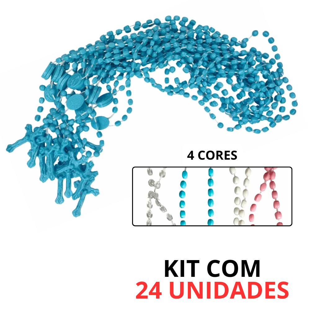 Atacado Kit 24 Terços Plástico Rosário Pescoço Lembrancinha Batizado Primeira Comunhão Crisma Cores