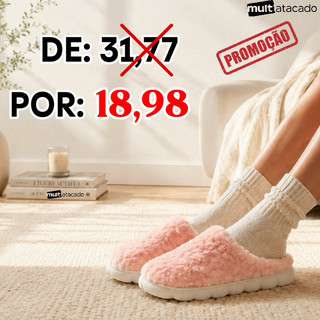 Pantufa Moderna De Inverno Quente Antiderrapante confortável para Adulto pantufa inverno pantufa confortavel
