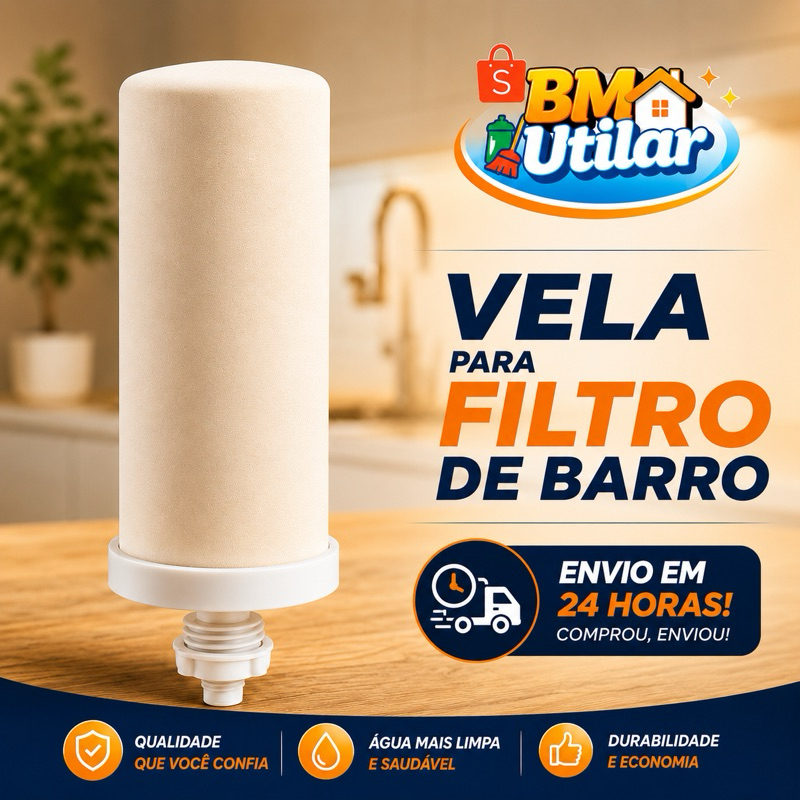 Vela para Filtro de Água Mineral por Gravidade Universal Purificador Barro Refil