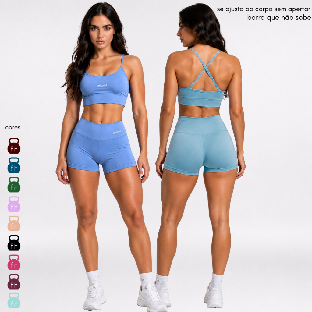 CONJUNTO VIRGÍNIA – Top Multiformas + Short Curto