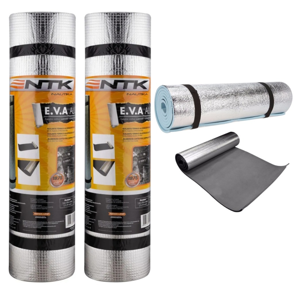 kit 2 Isolante Térmico Aluminizado 180x50x6mm EVA Laminado Nautika Ntk