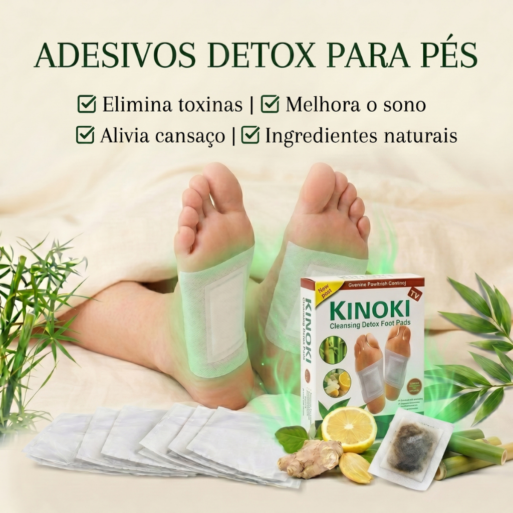 Kit Adesivos Para Pés Purificação Natural Detox Relaxamento Mente