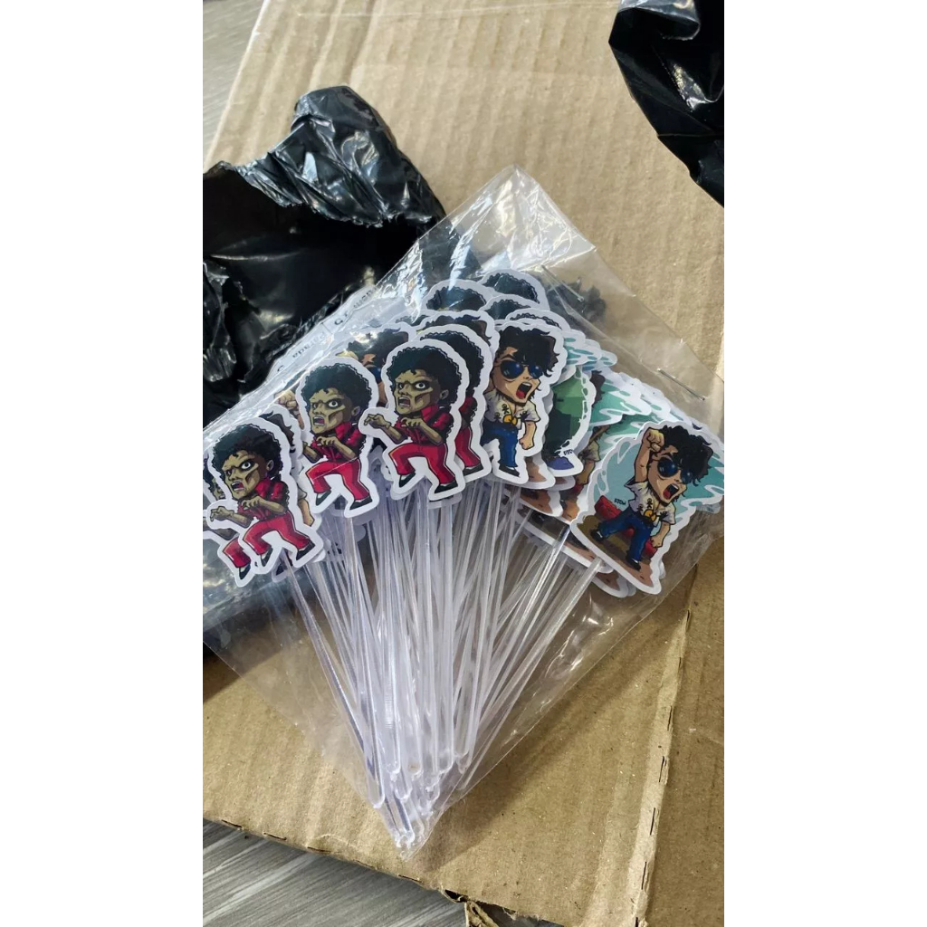 50 Tags Toppers P/ Docinho Michael Jackson para festa, brigadeiro beijinho