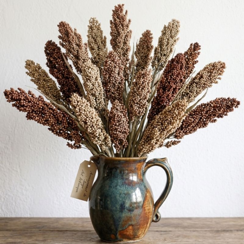 Sorgo Desidratado Natural Decoração Boho Chic Flores Secas Para Vaso Arranjo Rústico Enfeite Mesa Casa Maço 60cm
