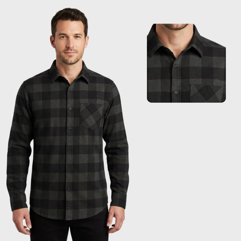 Camisa Xadrez Masculina Manga Longa Camisa Social Xadrez Social De Flanela Camiseta Social Premium