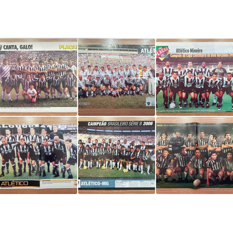 Coleção com Pôsteres do Atlético-MG Revista Placar nos Anos 90 e Início dos Anos 2000 ✔️✔️