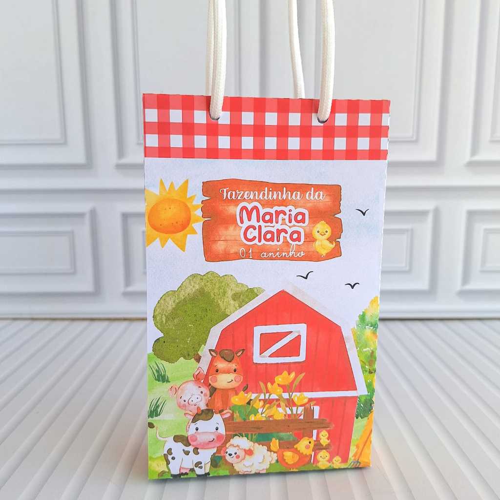 Sacolinha FAZENDINHA Pegue e Monte - Lembrancinha - personalizados - aniversário - caixinhas