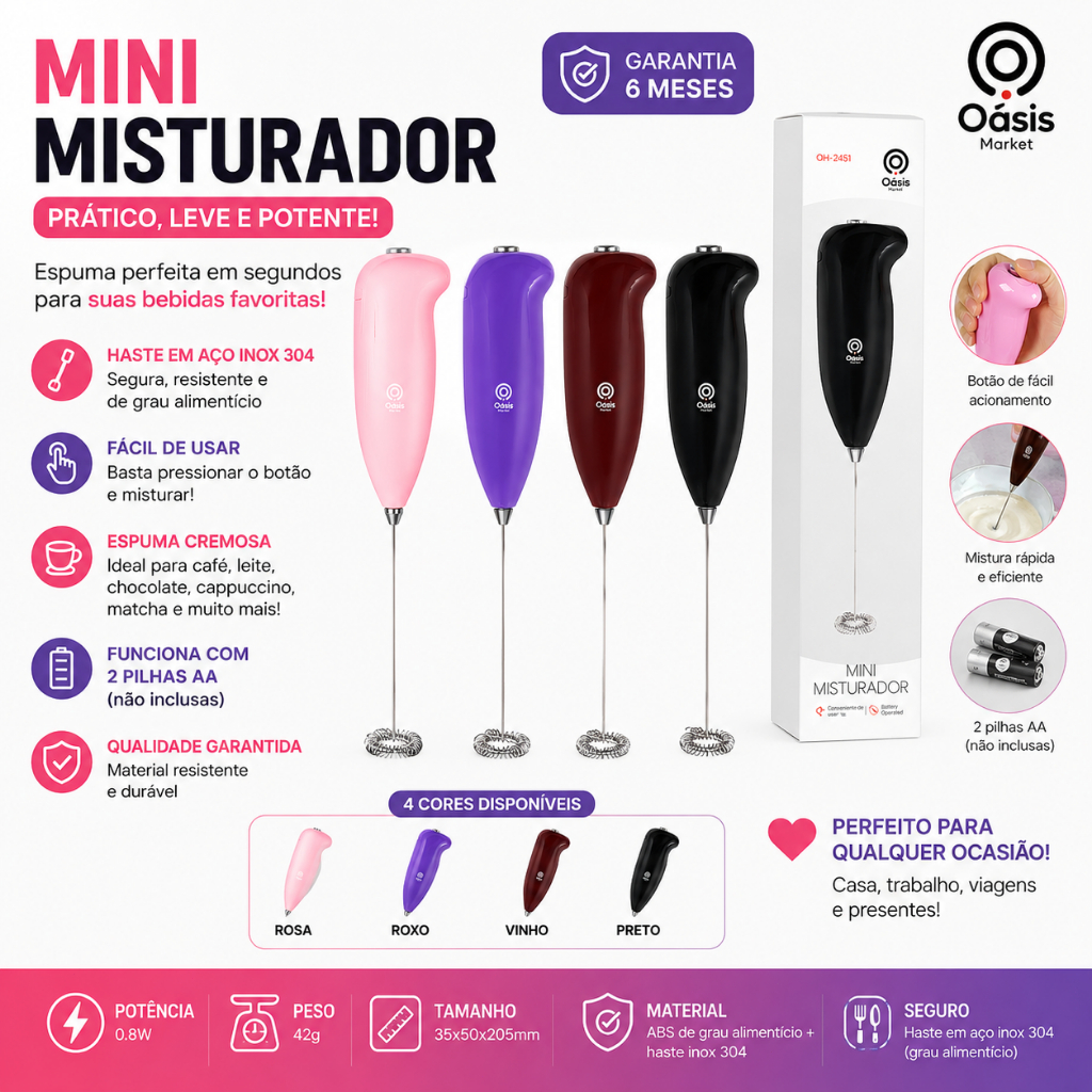 Promoção Batedor De Leite E Espumador Misturador Elétrico Portátil Inox Café Bebidas Recarregável