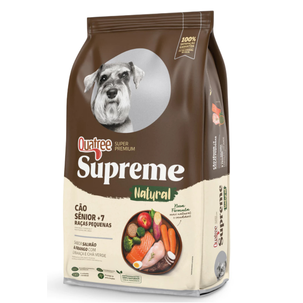 Ração Quatree Supreme Cães Senior 7+ Raças Pequenas 2,5kg - Salmão e Frango