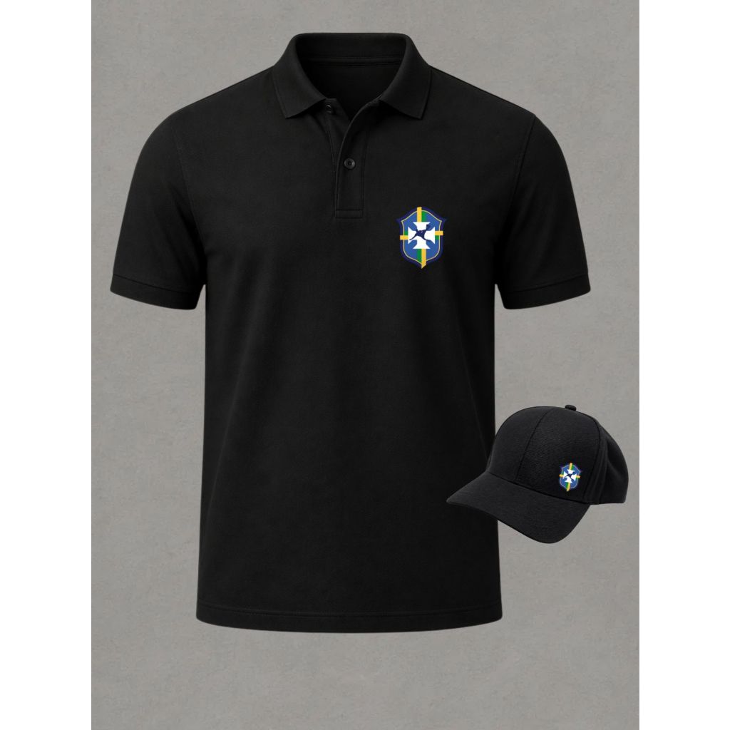 Camiseta Gola Polo Camisa 10 Torcida Brasil Copa do Mundo Hexa Futebol C/Boné
