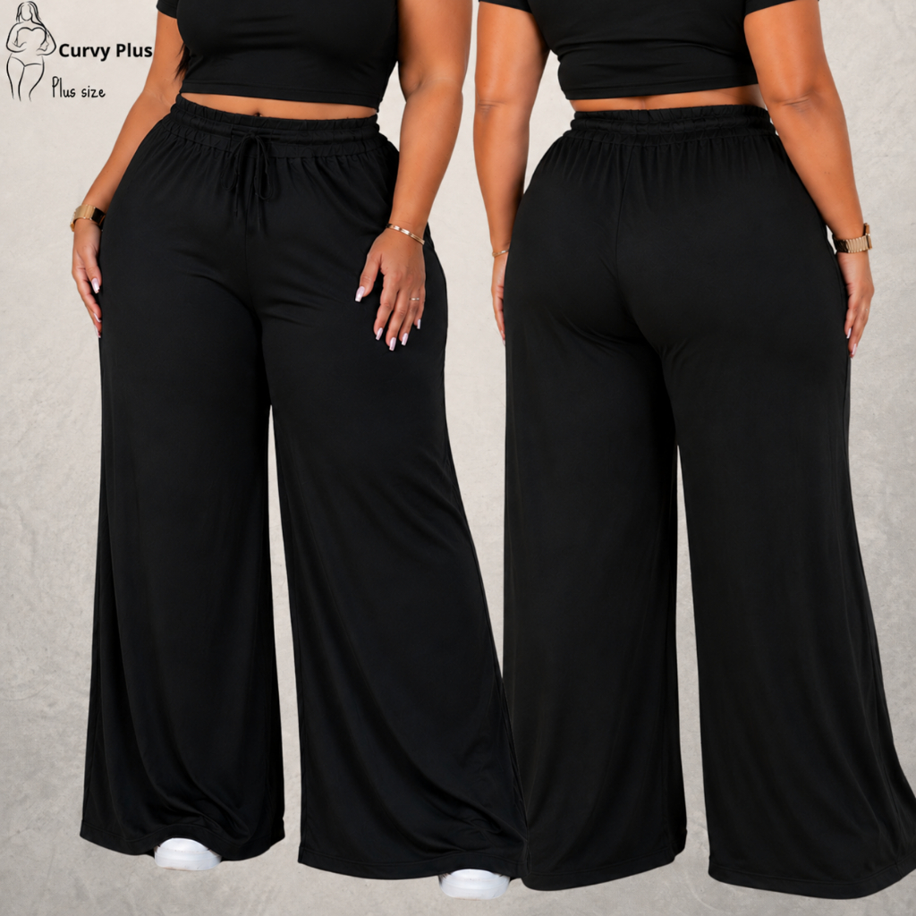 Calça Plus Size Feminina Calça Wide Leg Plus Size Calsa Feminina Plus Size Pantalona Feminina Plus Size