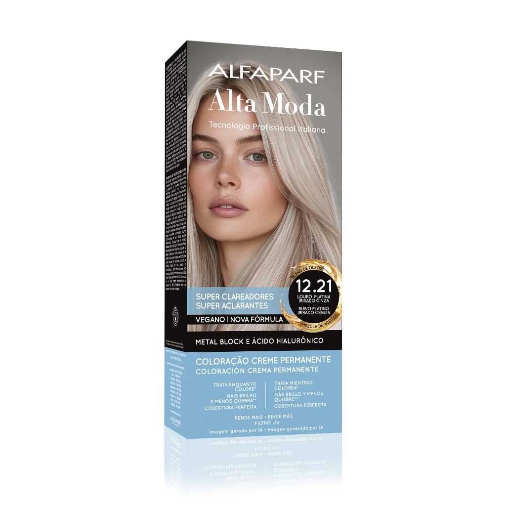 Alta Moda Alfaparf Coloração 12.21 Louro Platina Irisado Cinza 150g - 1 a 5 Unidades