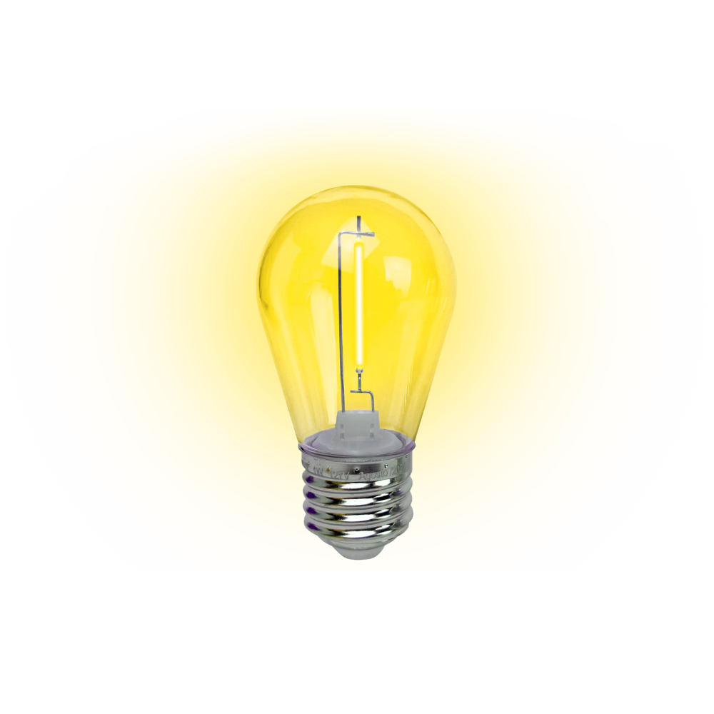 Lâmpada LED Filamento Foxlux Amarelo 1W E27 220V IP44 8,5lm Decorativa Varal Fes
