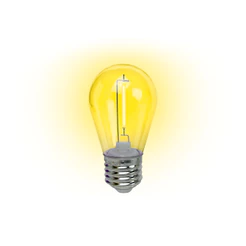Lâmpada LED Filamento Foxlux Amarelo 1W E27 220V IP44 8,5lm Decorativa Varal Festa Jardins Kit com 4