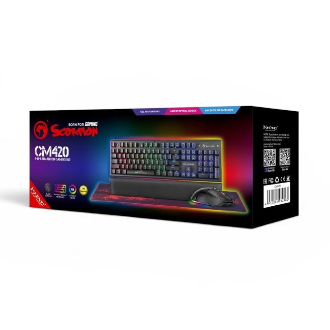 Kit Gamer CM-420 Mousepad Teclado Mouse Gamer USB PC Notebook Alta Performance