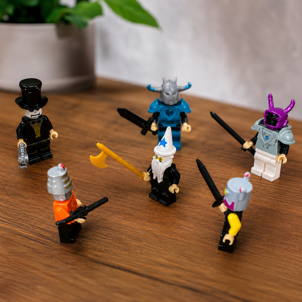 Kit 6 Bonecos Roblox Articulados + 6 Acessórios Brinquedos