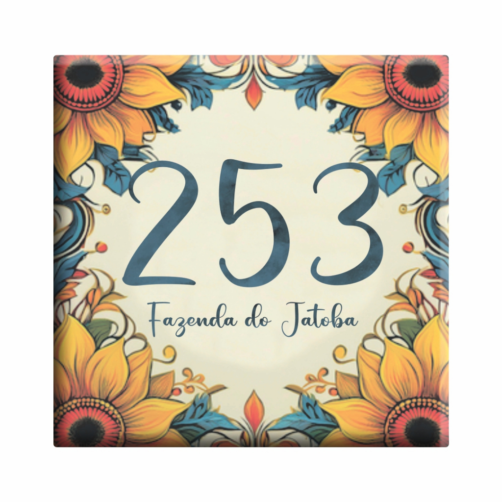 Azulejo Número de Casa Personalizado e Nome da Rua e Número Placa para Muro Número Residencial 7