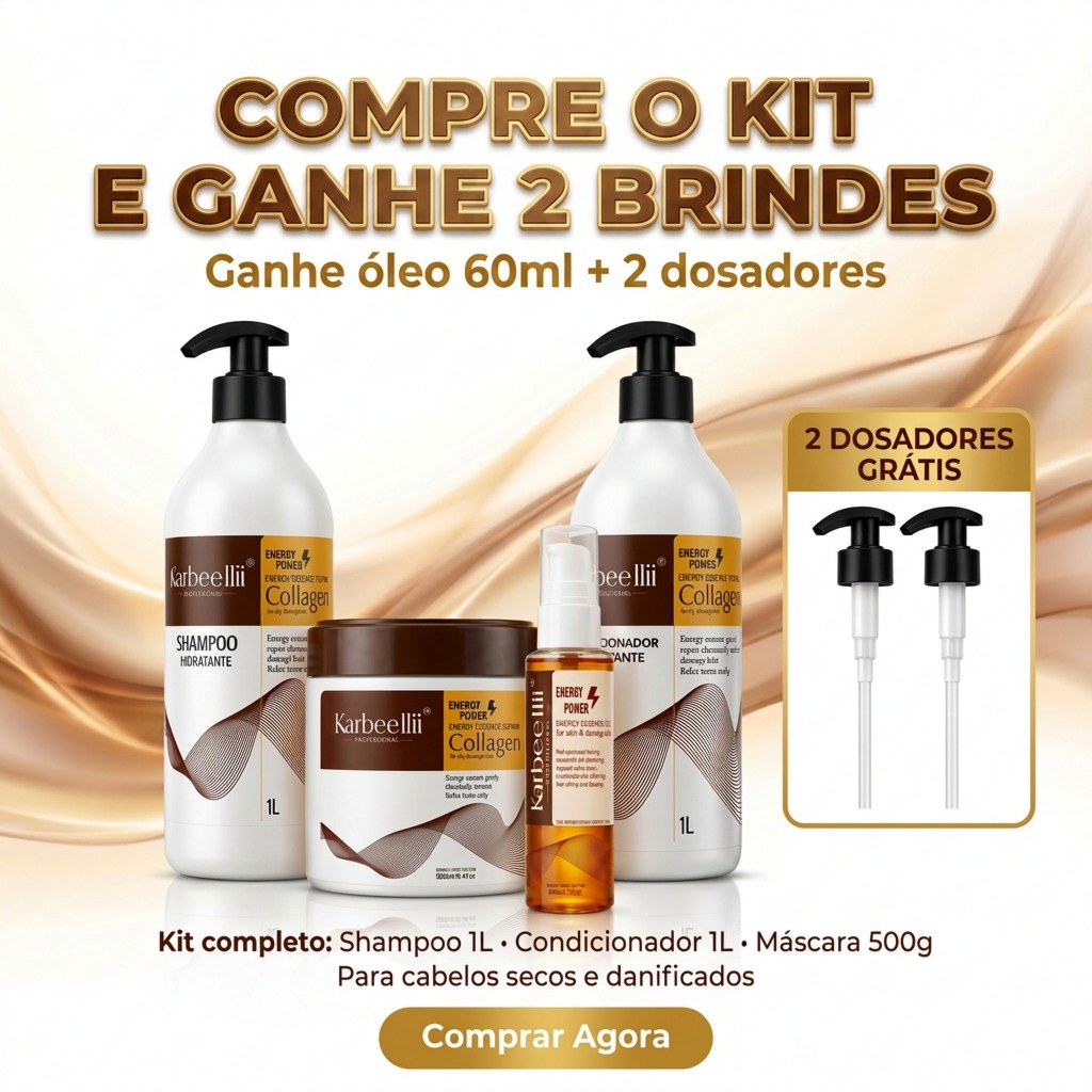 Combo Personalizavel Shampoo Condicionador Purificador 1L Máscara Hidratação 500g Óleo Reparador 60ML