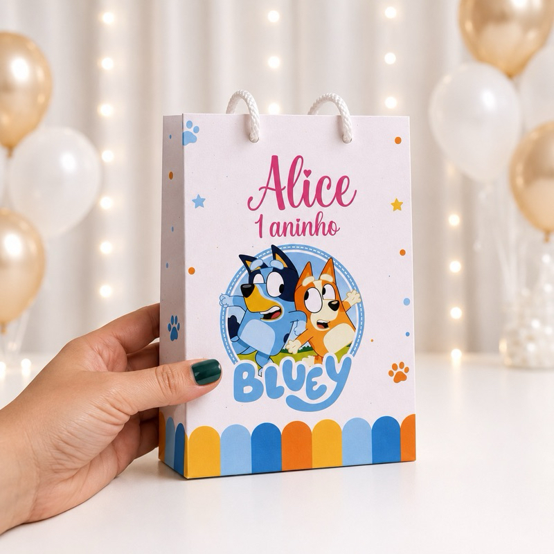 Sacolinha Personalizada BLUEY / PINGO= /Lembrancinha de Festa /Aniversário - SACOLINHA SURPRESA- PEGUE E MONT