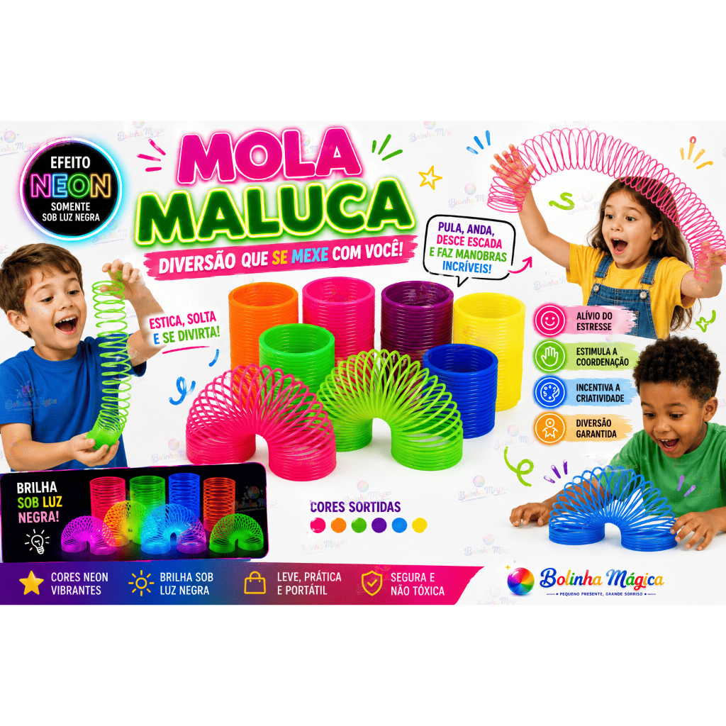 Kit 10 Mola Maluca Neon Grande Para Kit Festa Lembrancinha Criança Aniversario Prenda Quermesse Novo
