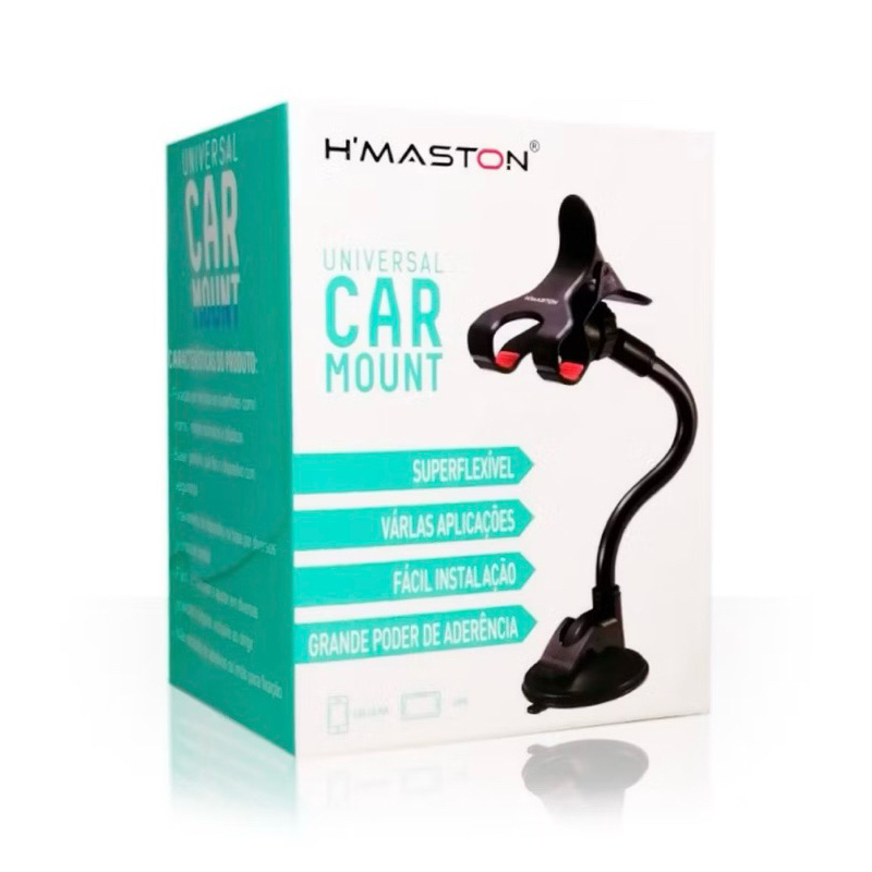 H'Maston CJ-14/CJ-1006 Suporte Universal para Smartphone GPS com haste flexível de metal Clipe duplo