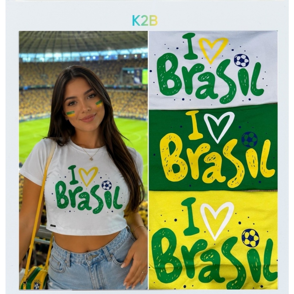 Cropped K2B  na Torcida para o Brasil Vamos torcer Copa BRASIL