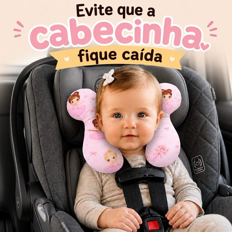 Imagem Almofada de Pescoço Bebê com Apoio de Cabeça para Cadeirinha bebe conforto