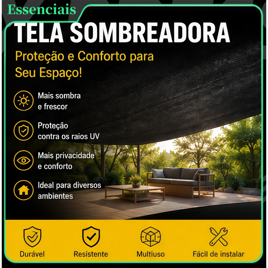 Rede sombra densa anti-UV, refresca varanda, jardim e estufa, bloqueia sol forte, vem com corda, vários tamanhos prático