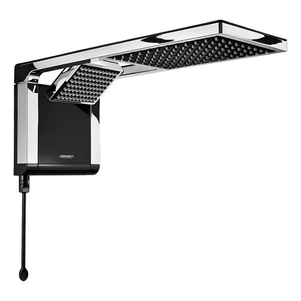 Lorenzetti Chuveiro Elétrico De Parede Acqua Ultra Duo Preto Cromado 6800w