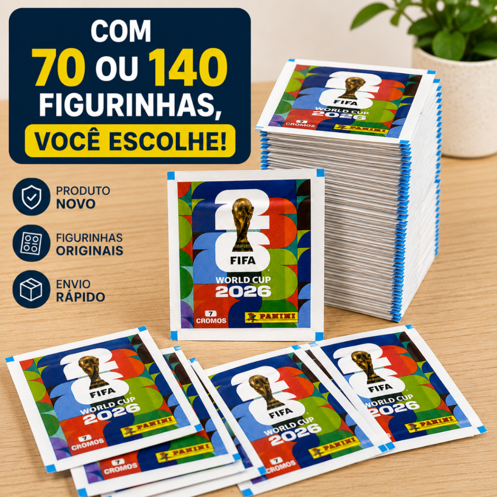Kit Figurinhas da copa do mundo oficial 2026 panini complete seu álbum
