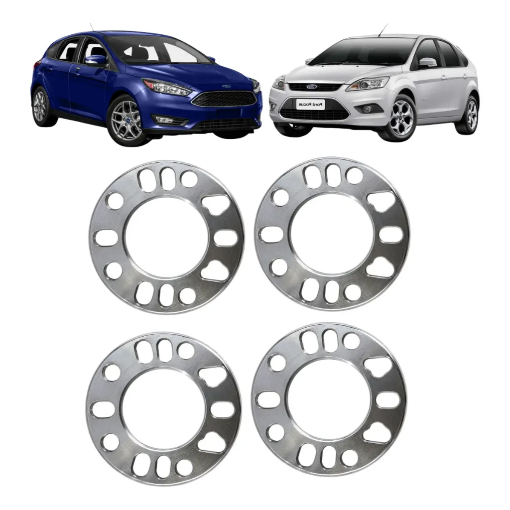 Kit 4 Espaçador 7mm Alargador Roda Focus 4x108 4 E 5 Furos