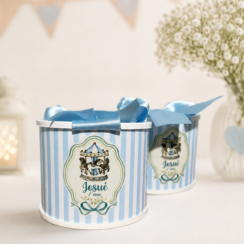 Kit tubolatas personalizadas Carrosel Encantado • Lembrancinha maternidade | aniversário | chá de bebê • 5x6