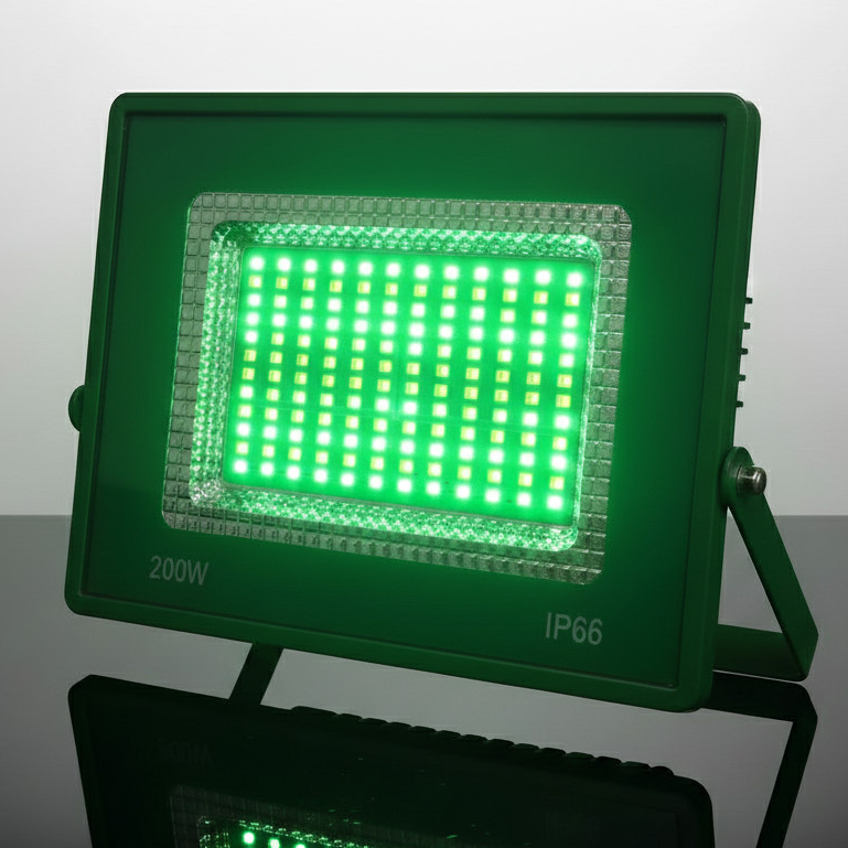 Refletor LED Verde 200W IP66 Iluminação Decorativa Potente Jardim Casa Decoração Iluminação Monumentos Festas Eventos