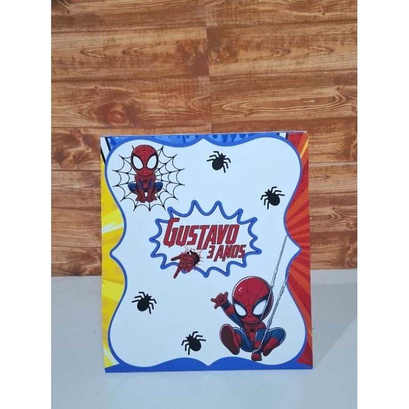 Plaquinha agradecimento centro de mesa aniversario festa lembrancinha personalizada homem aranha baby