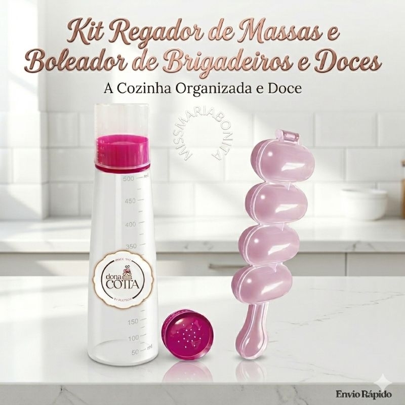 Combo Confeitaria Regador de Massa e Boleador de Brigadeiros Doces