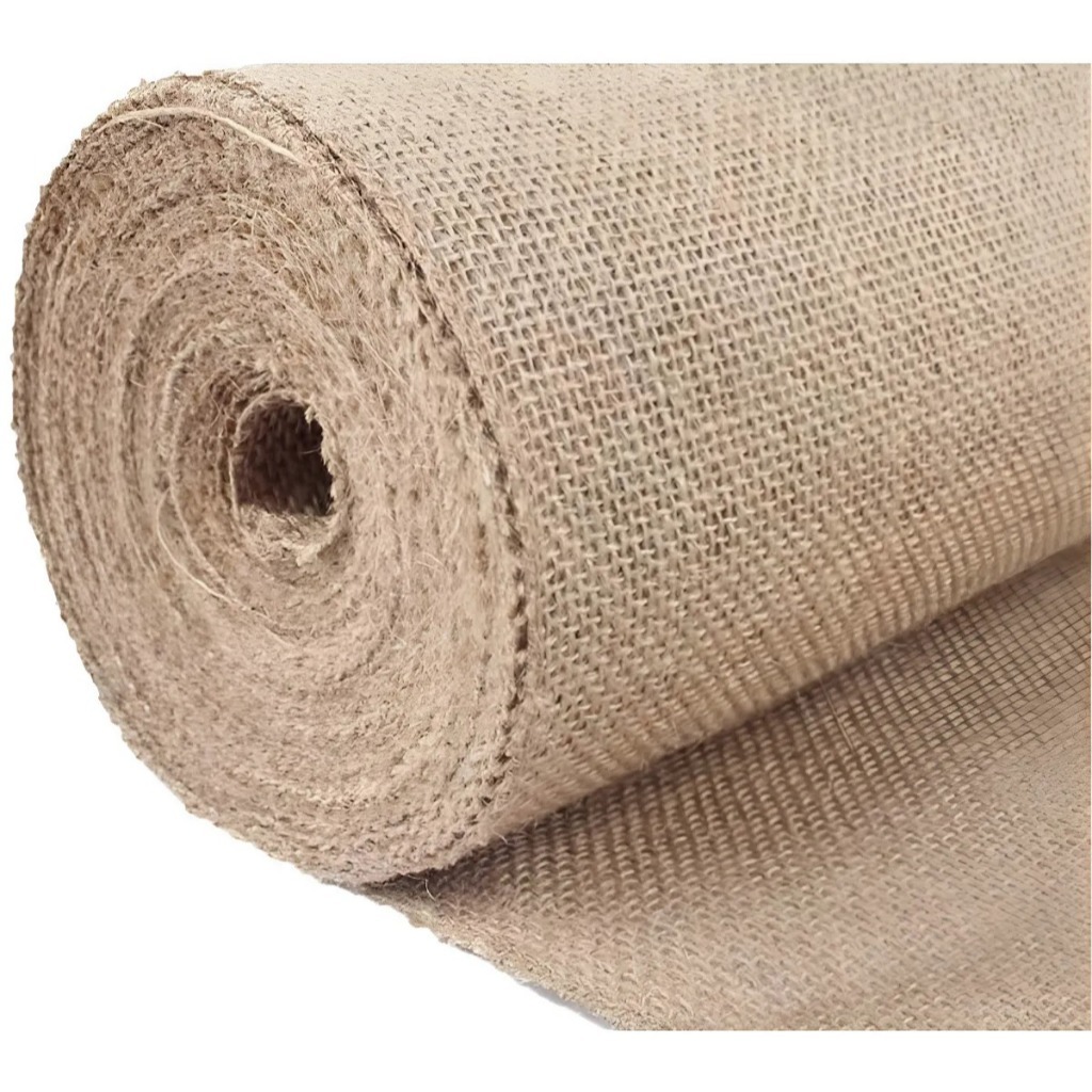 3M Tecido De Juta - Tela De Juta - Artesanato - Decoração Cor Natural Desenho Do Tecido Liso