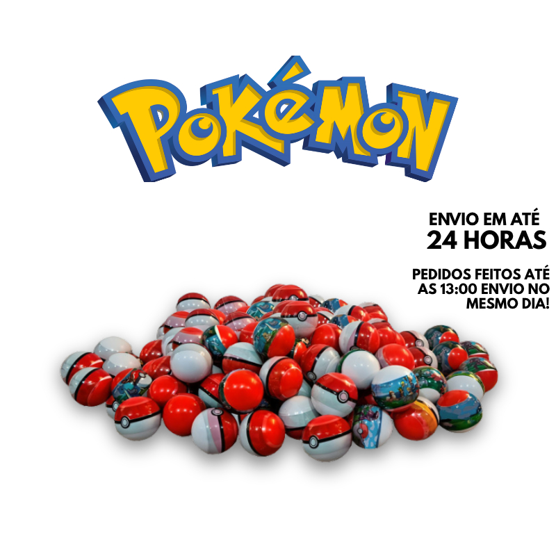 Kit 12, 24 ou 48 Pokebolas Pokemon Surpresa 1 Polegada Envelopada Infantil - Festas / Lembrancinhas