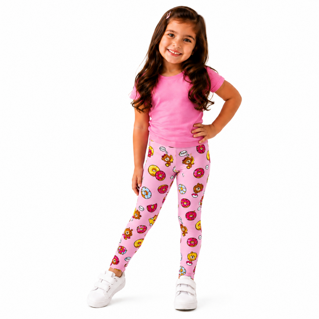 Calça Legging Infantil Flanelada Algodão Quentinha Inverno Estampada Tamanhos 1 ao 10 — imagem 2 de 2
