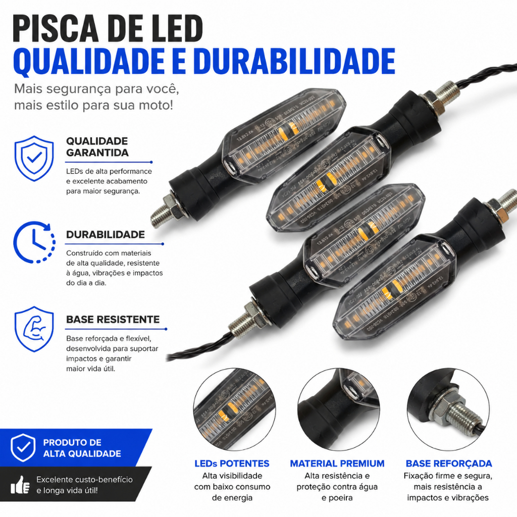Pisca Seta Led Cb Twister Sequencial Rosca Moto Cb 300 Xre 300 Fazer — imagem 2 de 2