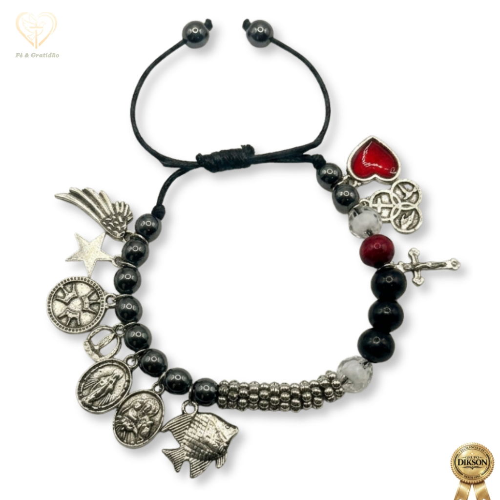 Pulseira História de Jesus Berloques N Senhora S José Fé Proteção Ajustável Resistente Mais Vendida
