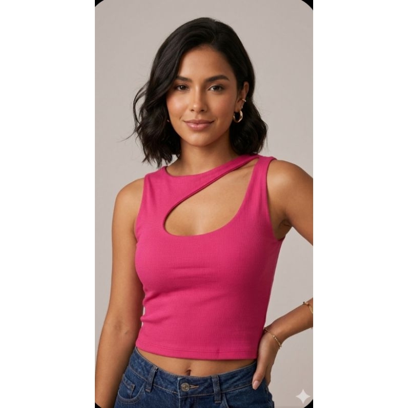Crooped Feminino Abertura Moda Blogueira