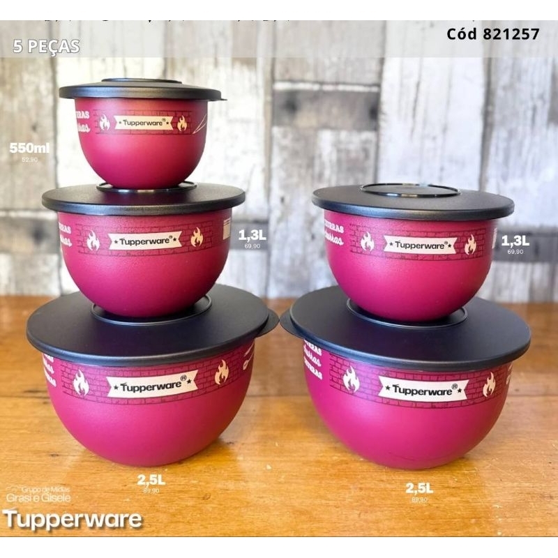 kit Tigelas Murano Churrasco Tupperware/ Kit Tigelas Sabor na Brasa