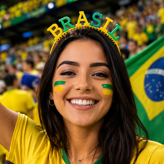 Tiara Brasil Copa do Mundo Torcida | Acessório Verde Amarelo Festa Futebol BRASIL Copa 2026